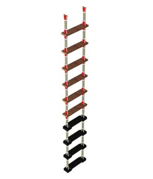 Thetis embarkation ladder hout-rubber